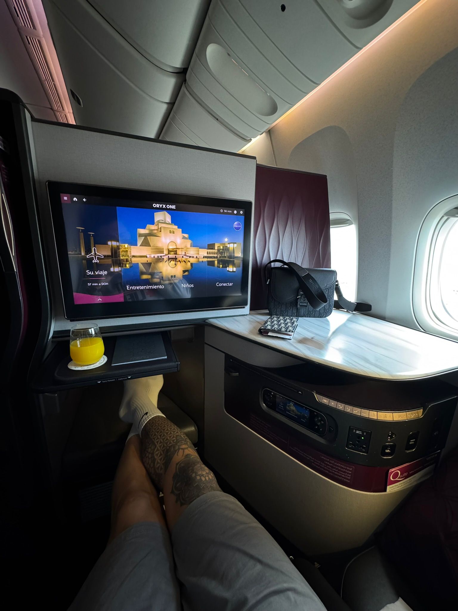 Albert Barranco viajando en business class