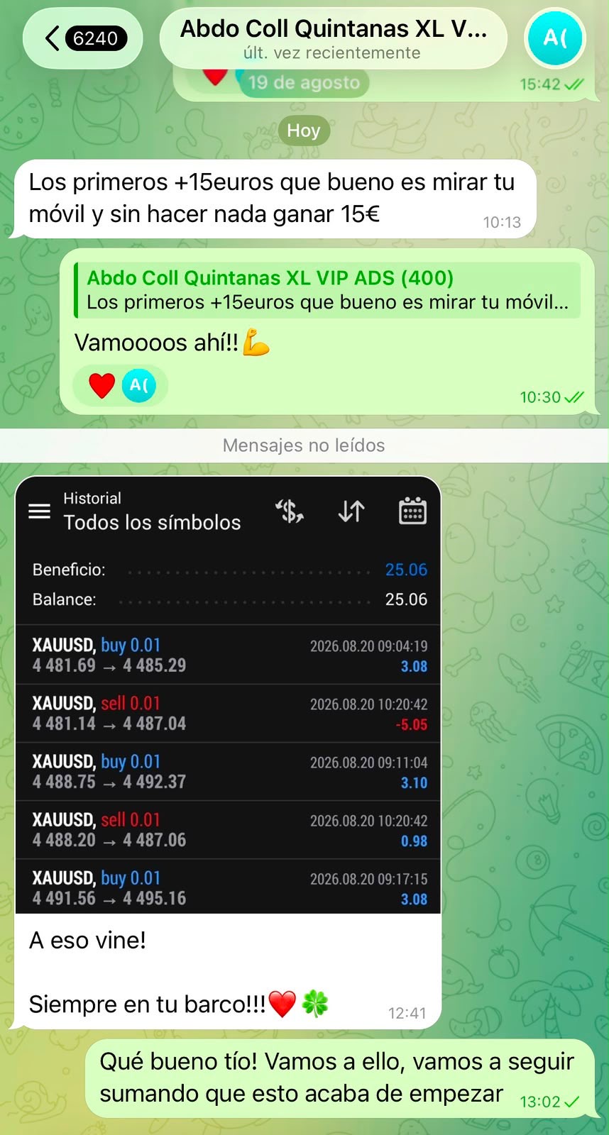 Resultado VIP - 25 euros de beneficio automatico