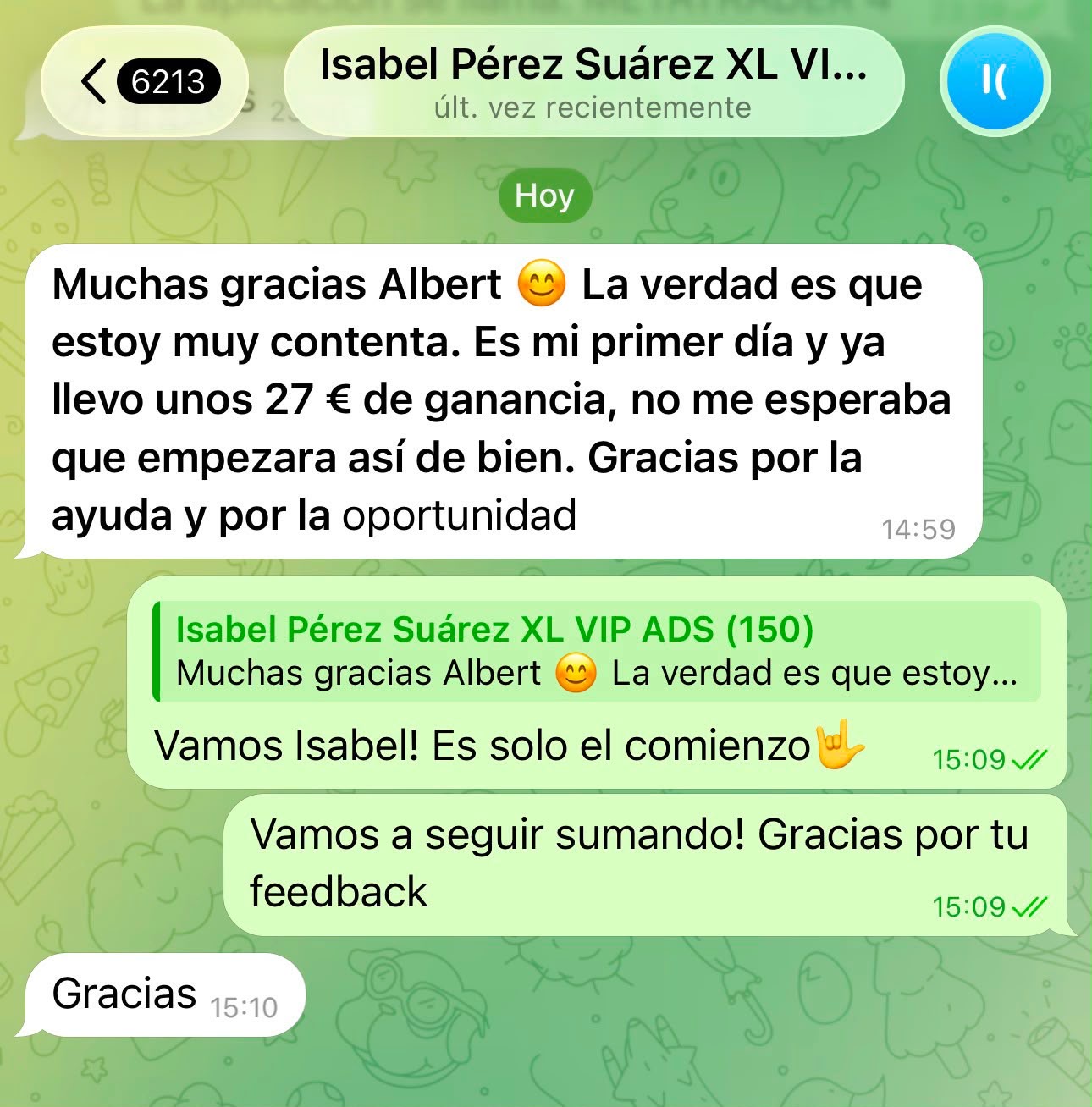 Resultado VIP - 27 euros primer dia